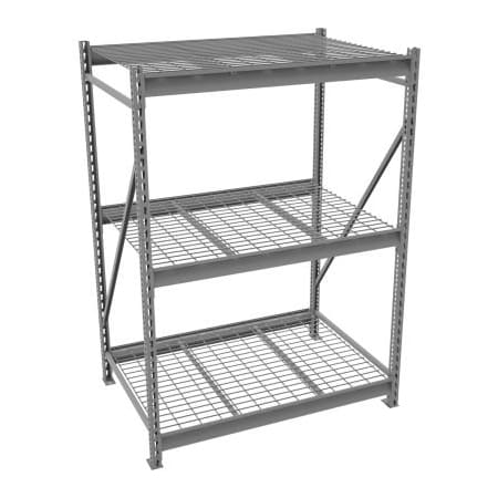 Tennsco Tennsco Bulk Storage Rack - 48"W x 36"D x 72"H - Starter - 3 Shelf Levels - Wire Deck - Medium Gray BU-483672WS-MGY